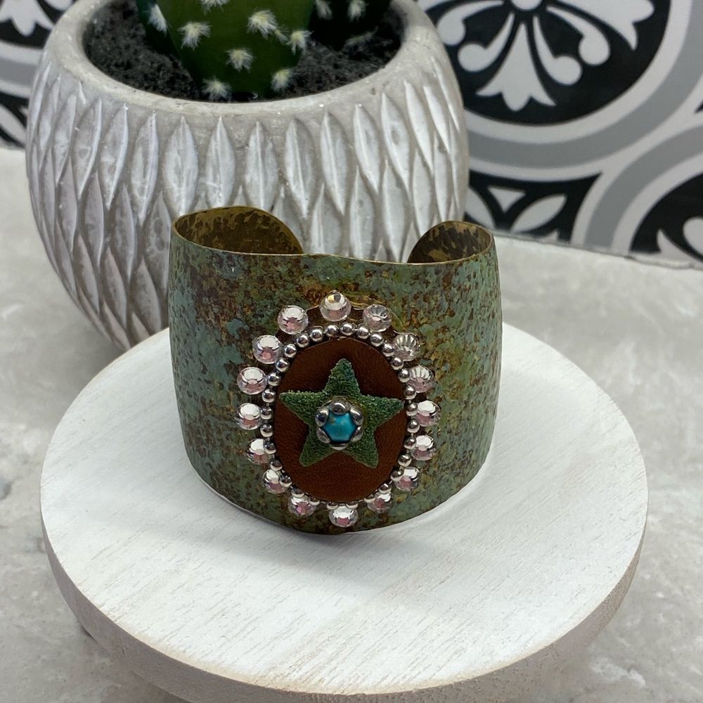Rustic Metal Cuff Bracelet - Picture 2 of 6